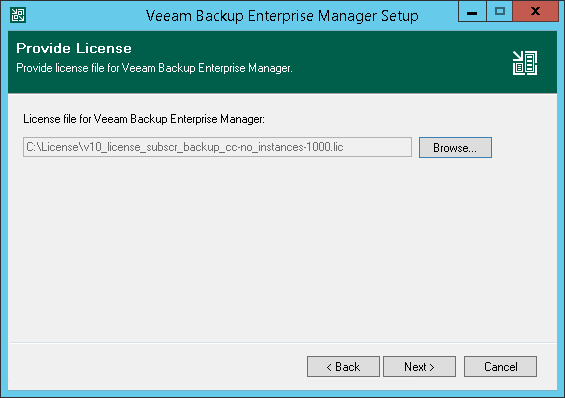 Installing Veeam Backup Enterprise Manager
