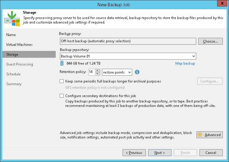 Creating Backup Job