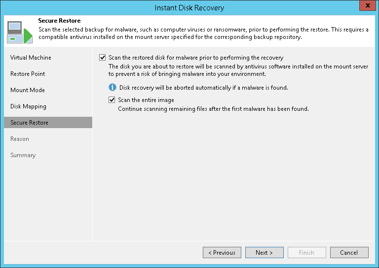 Step 6. Specify Secure Restore Settings