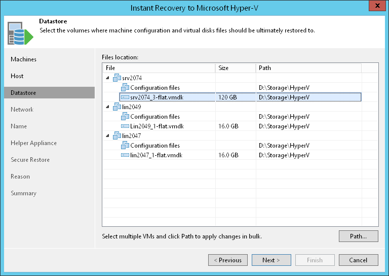 Step 6. Select Target Datastore