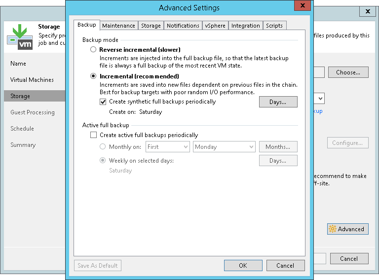 Backup Settings