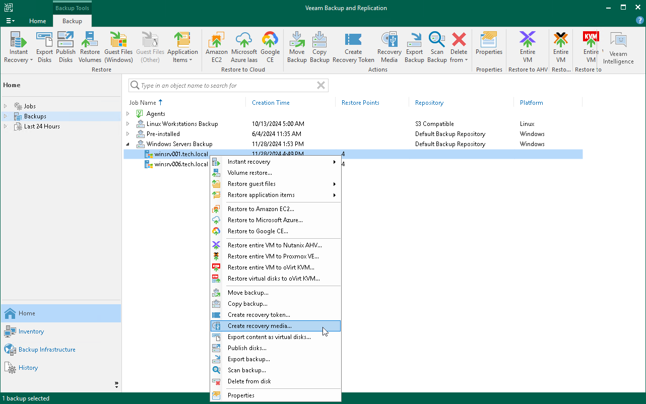 Create Recovery Media