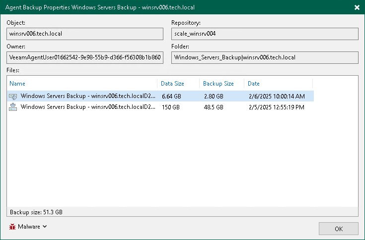 Viewing Backup Properties