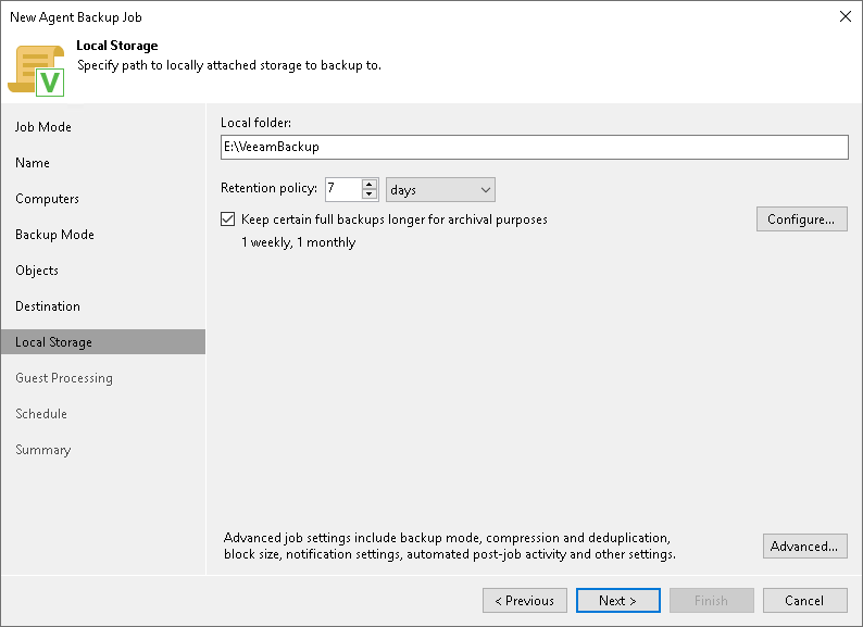 Local Storage Settings