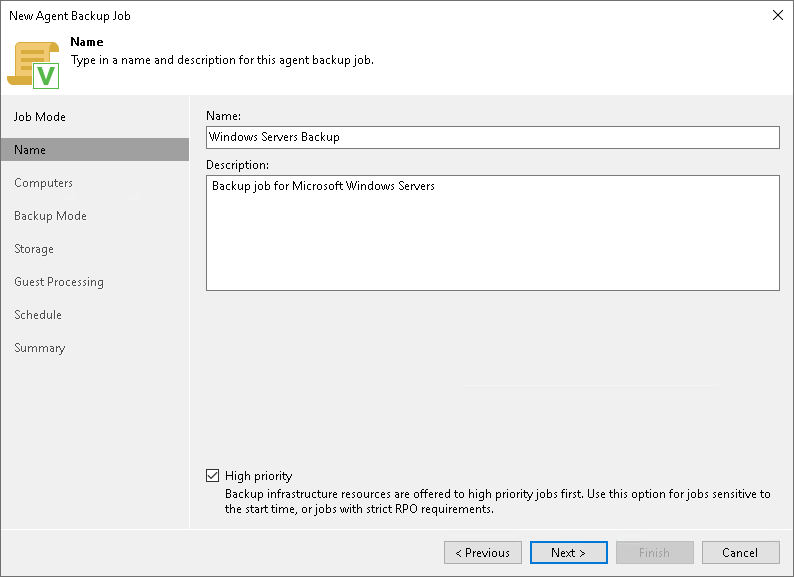 Step 3. Specify Job Name and Description 