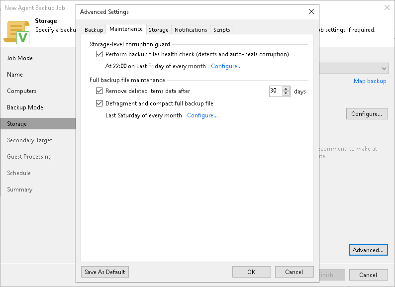 Maintenance Settings