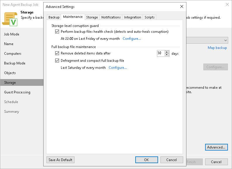 Maintenance Settings