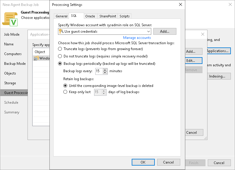 Microsoft SQL Server Transaction Log Settings 