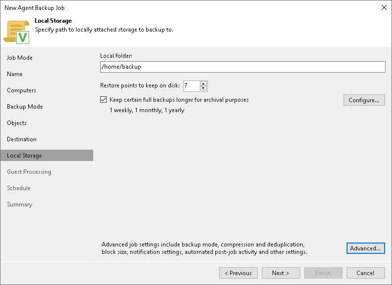 Local Storage Settings