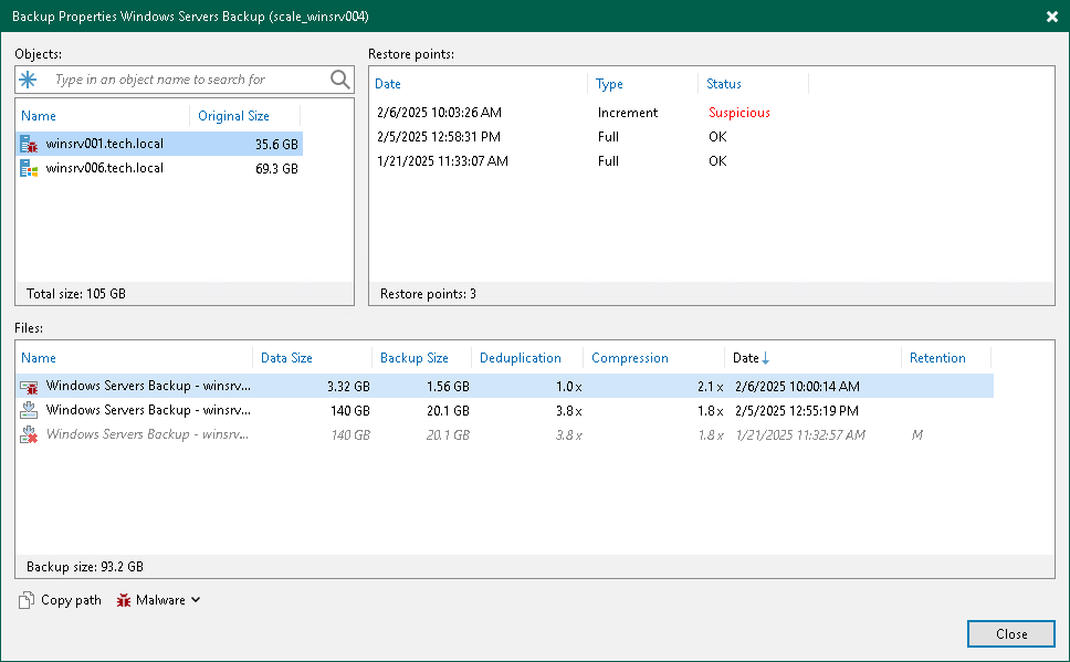 Viewing Backup Properties