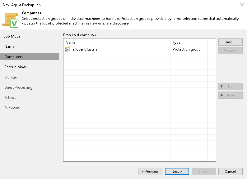 Select Objects to Back Up How to Protect Failover Clusters