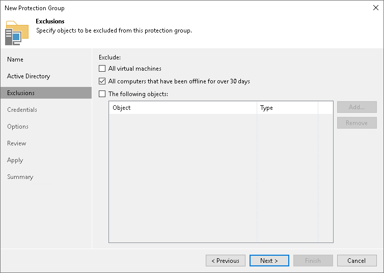 Specify Exclusions How to Protect Failover Clusters