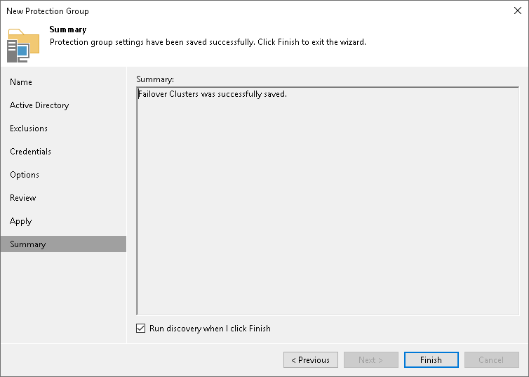 Save Protection Group How to Protect Failover Clusters