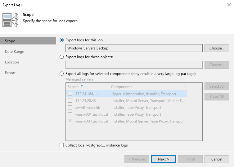 Step 2. Select Physical Infrastructure Scope