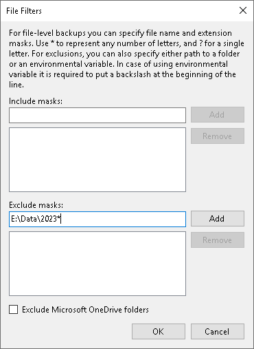 Using Filters in Backup Jobs for Windows Computers
