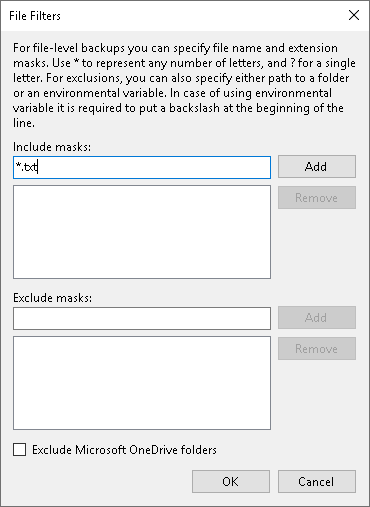 Using Filters in Backup Jobs for Windows Computers