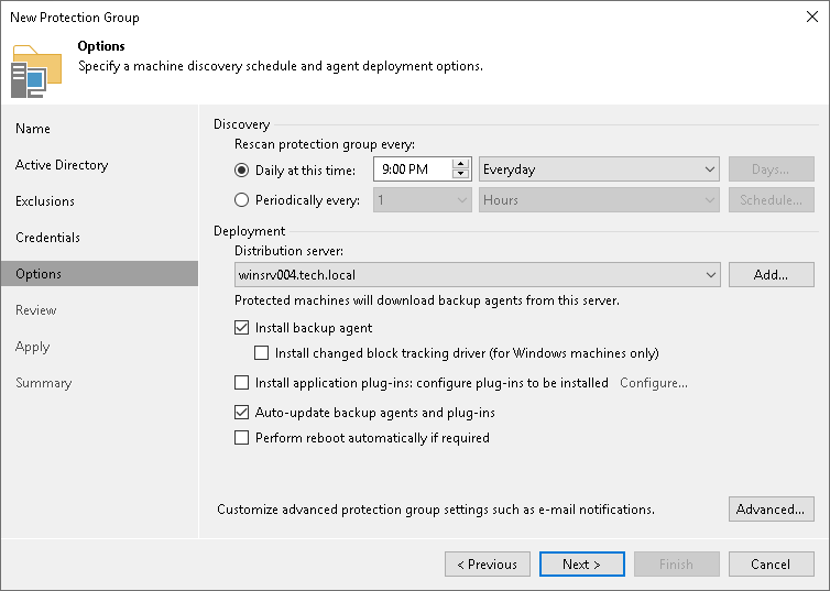 Specify Discovery and Deployment Options Step 6. Specify Discovery and Deployment Options