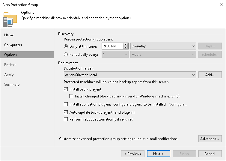 Specify Duscovery and Deployment Options Step 4. Specify Discovery and Deployment Options