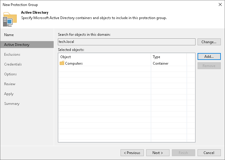 Step 3. Specify Active Directory Objects