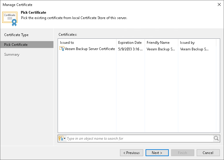 Importing Certificates from Certificate Store