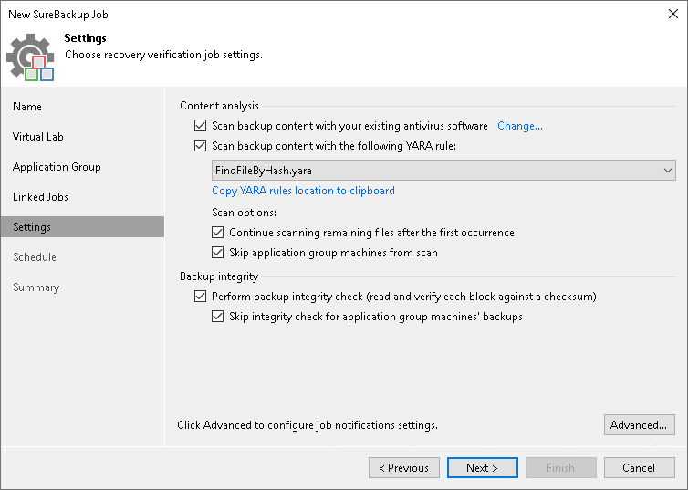 Creating SureBackup Job