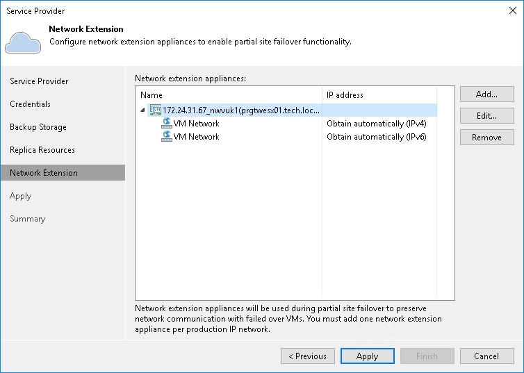 Step 6. Configure Network Extension Appliances