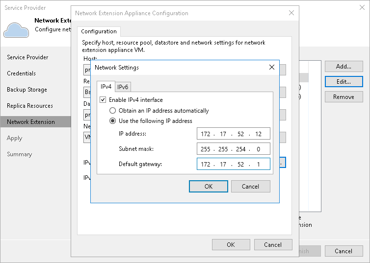 Step 6. Configure Network Extension Appliances