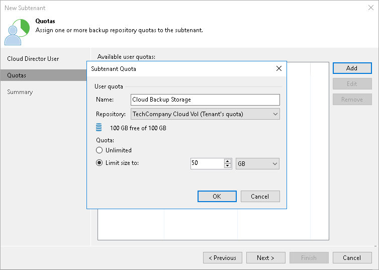 Step 3. Allocate Subtenant Quota