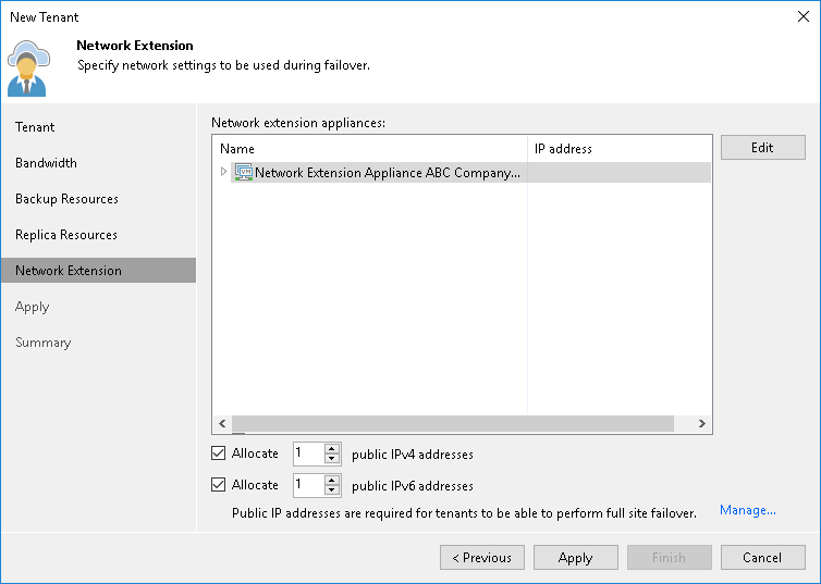 Step 6. Specify Network Extension Settings