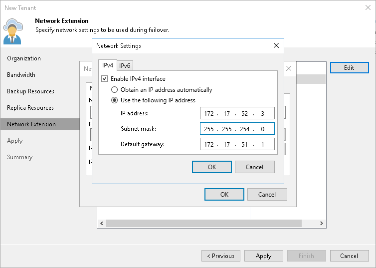 Step 6. Specify Network Extension Settings