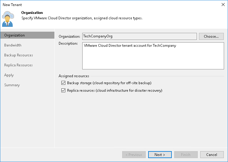 Step 2. Specify Organization Settings