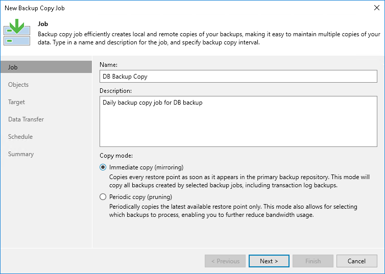 Creating Backup Copy Jobs