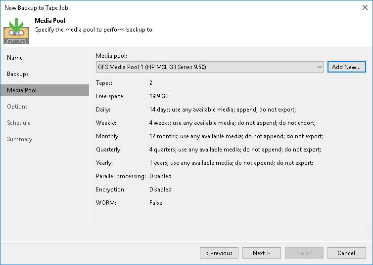 Creating Tenant Backup to Tape Job