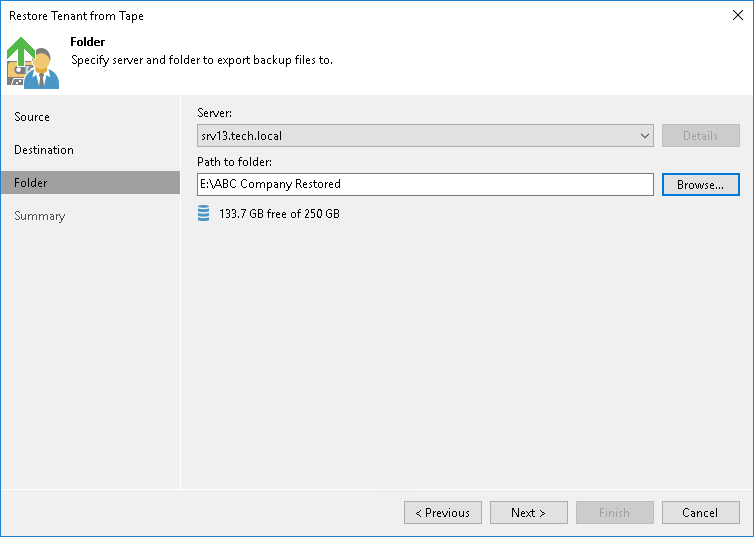 Restoring Tenant Data from Tape
