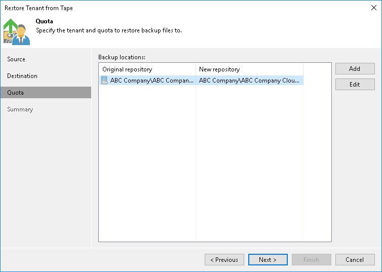 Restoring Tenant Data from Tape