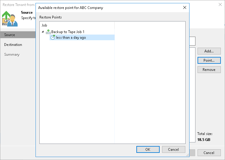 Restoring Tenant Data from Tape