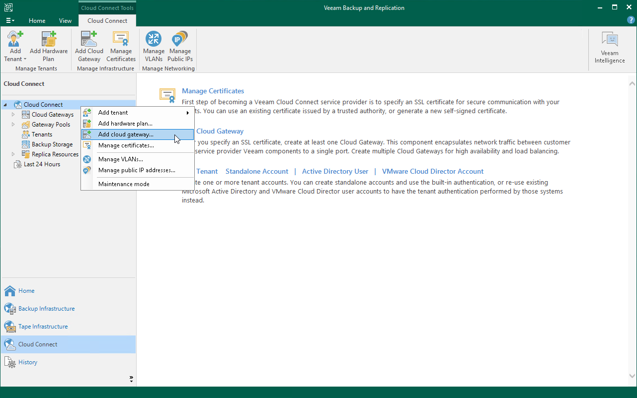 Launch Cloud Gateway Wizard