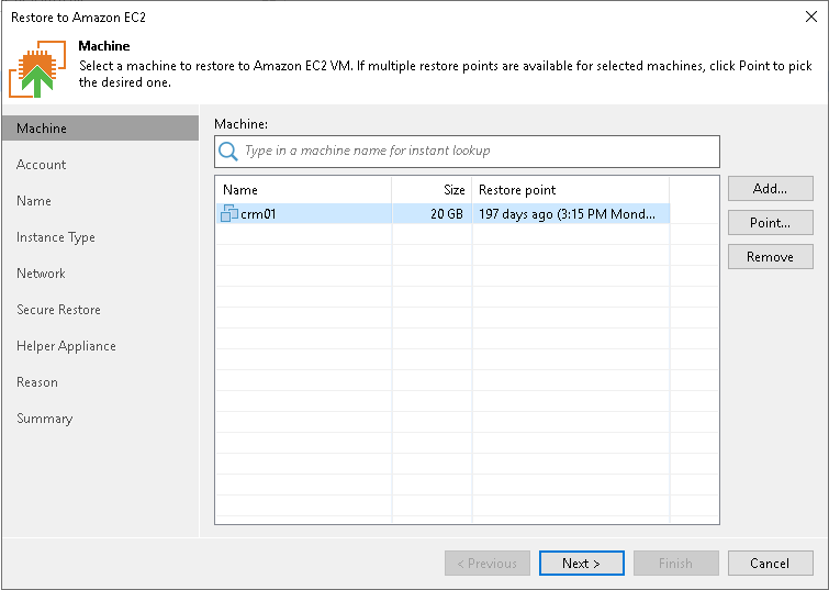 Restoring Tenant Backups to Amazon EC2