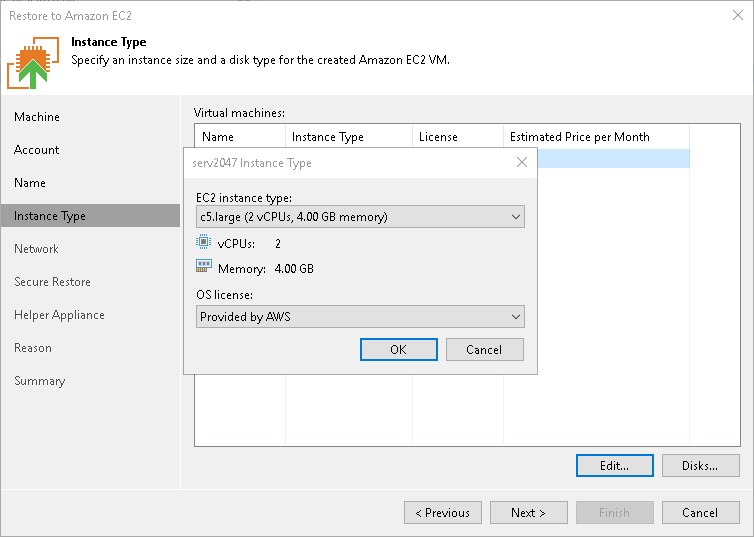 Restoring Tenant Backups to Amazon EC2