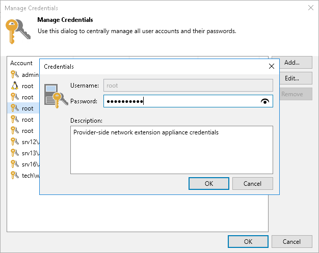 Managing Network Extension Appliance Credentials