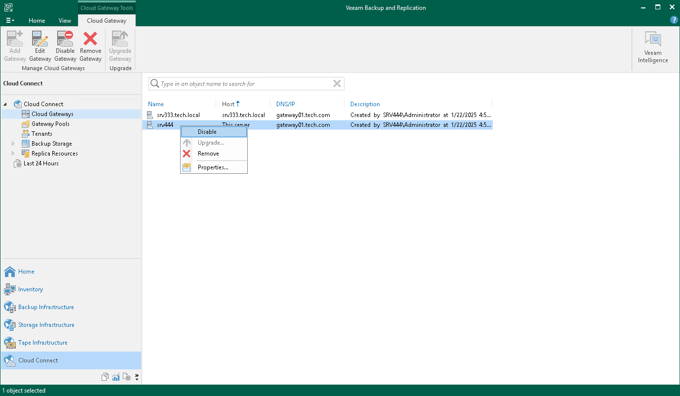 Disabling Cloud Gateway