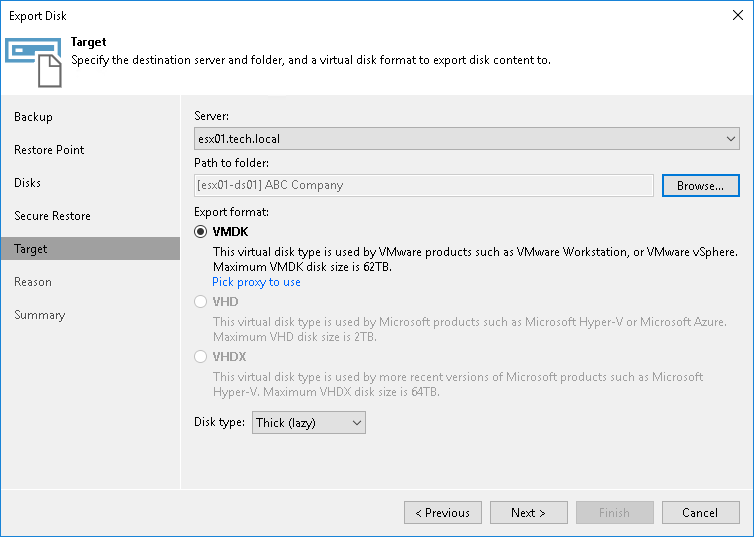 Exporting Disks from Veeam Agent Backups