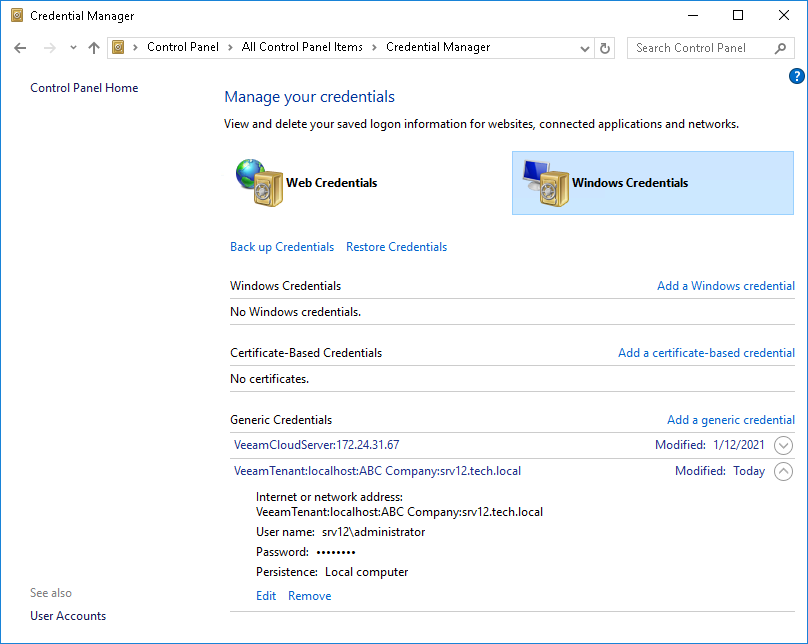 Managing Credentials