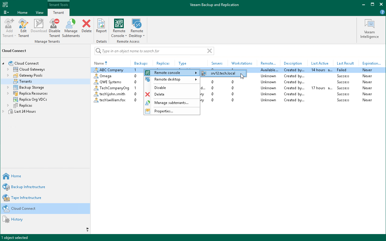 Open Remote Access Console