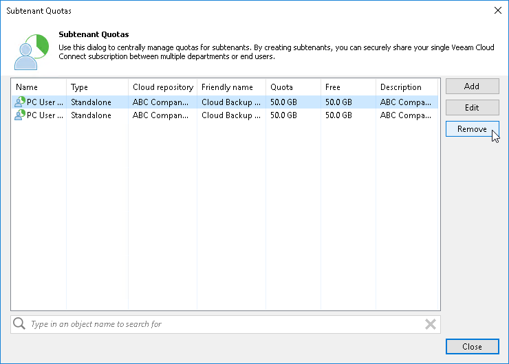 Deleting Subtenant Account