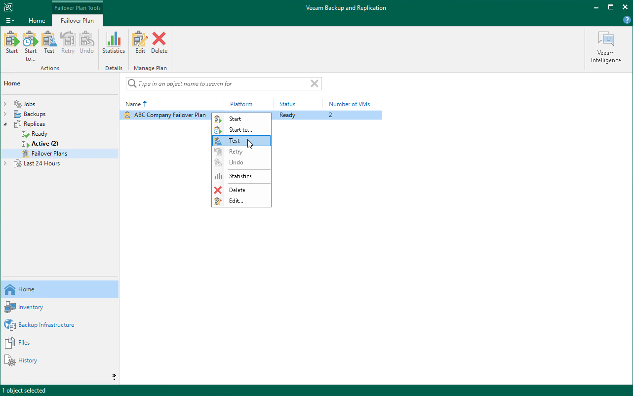 Test Cloud Failover Plan