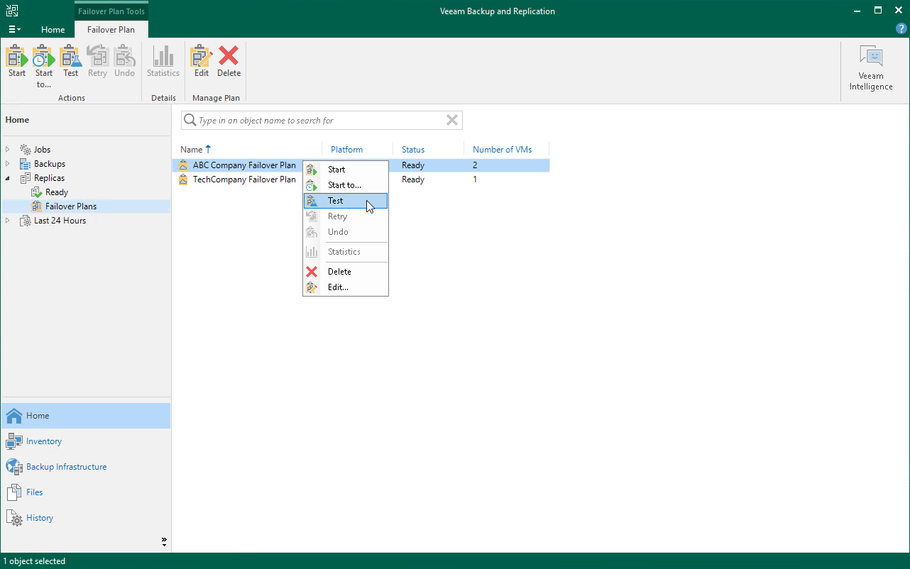 Test Cloud Failover Plan
