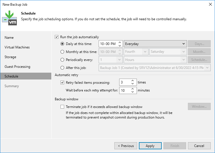 Creating VM Backup Jobs