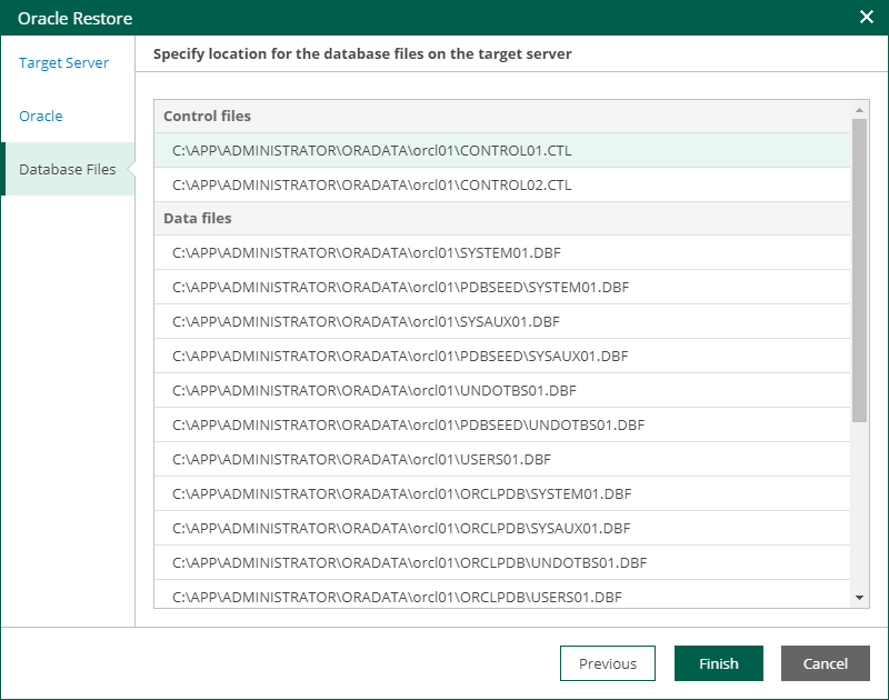 Specify Database Files Location