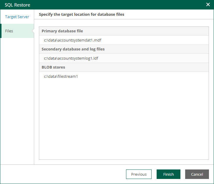 Specifying Files Location
